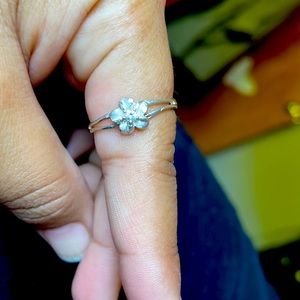 Sterling silver plumeria ring